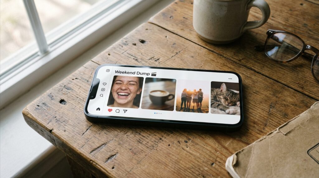 découvrez comment maîtriser l'art de l'authenticité décontractée sur instagram avec le photo dump. apprenez à partager vos moments spontanés pour un compte plus vrai et engageant.