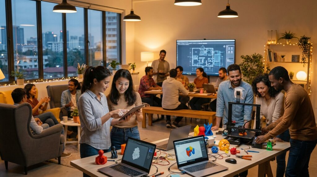 rejoignez granville digital pour une soirée conviviale dédiée aux « makers » locaux, un moment d’échange et de créativité pour partager vos projets et idées innovantes.