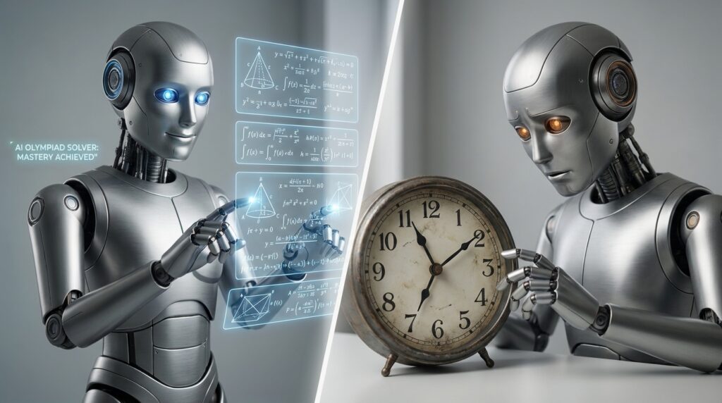 découvrez pourquoi l'intelligence artificielle réussit brillamment aux olympiades de mathématiques mais rencontre des difficultés à interpréter le concept complexe de l'heure.