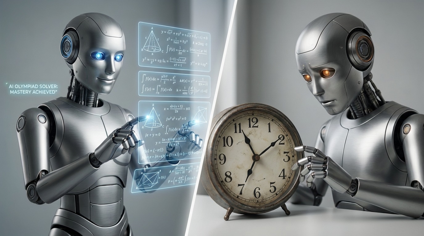 découvrez pourquoi l'intelligence artificielle réussit brillamment aux olympiades de mathématiques mais rencontre des difficultés à interpréter le concept complexe de l'heure.