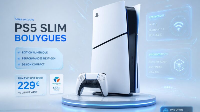 profitez de l'offre exclusive bbox de bouygues : la ps5 slim à seulement 229€ ! ne manquez pas cette occasion unique d'acquérir la console sony à prix réduit.