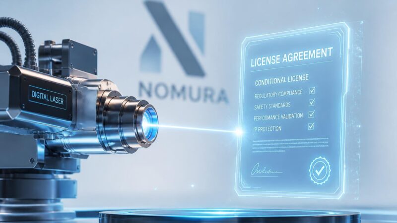 laser digital, soutenue par nomura, obtient une licence sous condition, marquant une avancée majeure vers l'innovation technologique.