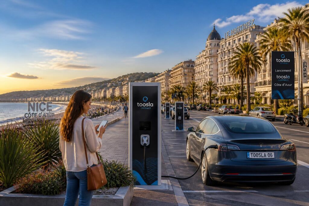 toosla renforce sa présence sur la côte d'azur avec le lancement de toosla connect à nice et cannes, offrant un réseau étendu et des services connectés innovants.