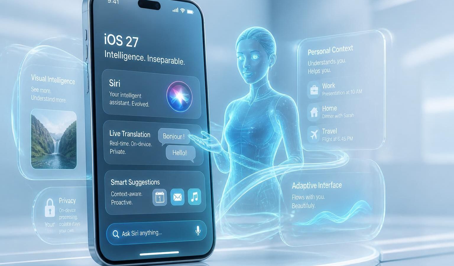 découvrez ios 27 d'apple avec siri ia, la technologie liquid glass et toutes les nouveautés révolutionnaires de la prochaine mise à jour pour une expérience utilisateur inédite.
