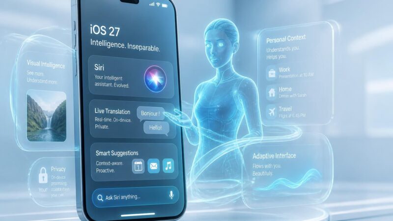 découvrez ios 27 d'apple avec siri ia, la technologie liquid glass et toutes les nouveautés révolutionnaires de la prochaine mise à jour pour une expérience utilisateur inédite.