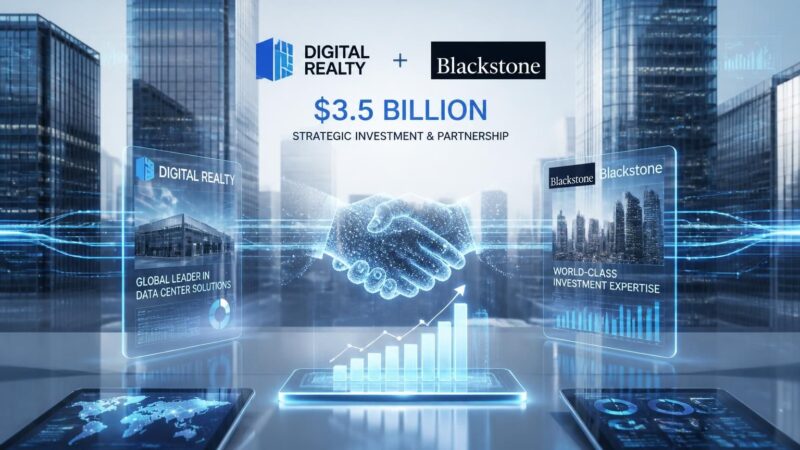 digital realty investit 3,5 milliards de dollars pour acquérir une participation stratégique auprès de blackstone, renforçant ainsi sa position dans le secteur de l'immobilier numérique et accélérant sa croissance à l'échelle mondiale.
