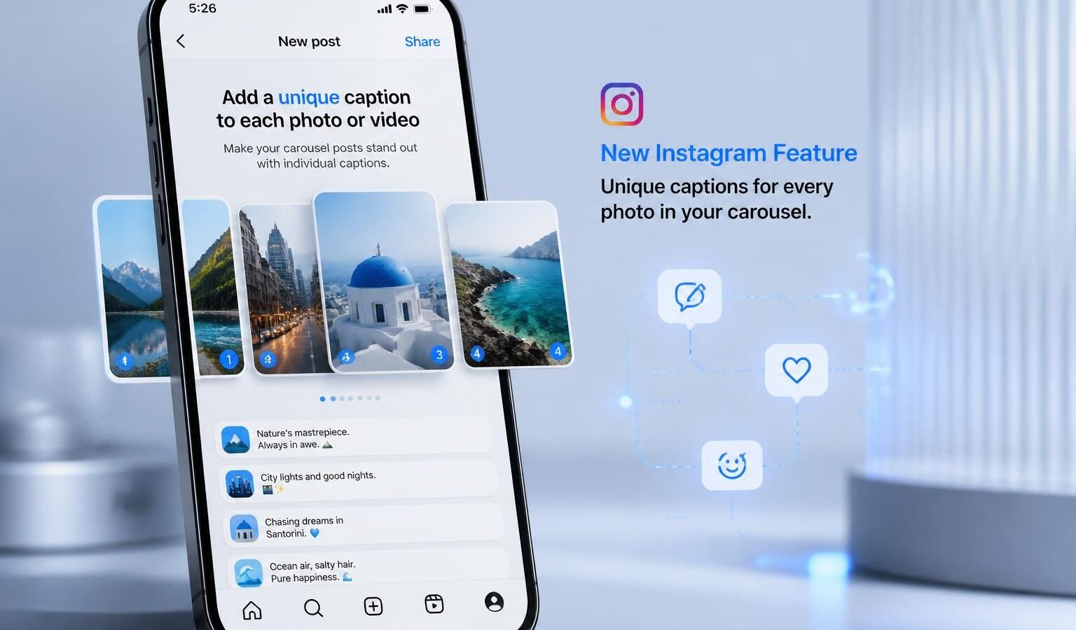 découvrez la nouvelle fonctionnalité d'instagram qui permet d'ajouter une légende unique à chaque image d'un carrousel, pour une meilleure personnalisation et interaction.