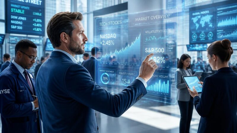 wall street reprend de la vigueur grâce à la hausse des valeurs technologiques et à un climat de tensions apaisé, stimulant l'activité boursière et renforçant la confiance des investisseurs.