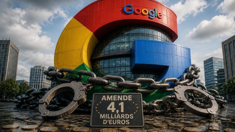 google condamné à une amende record de 4,1 milliards d'euros pour abus de position dominante sur android, suscitant un débat intense sur le monopole technologique.