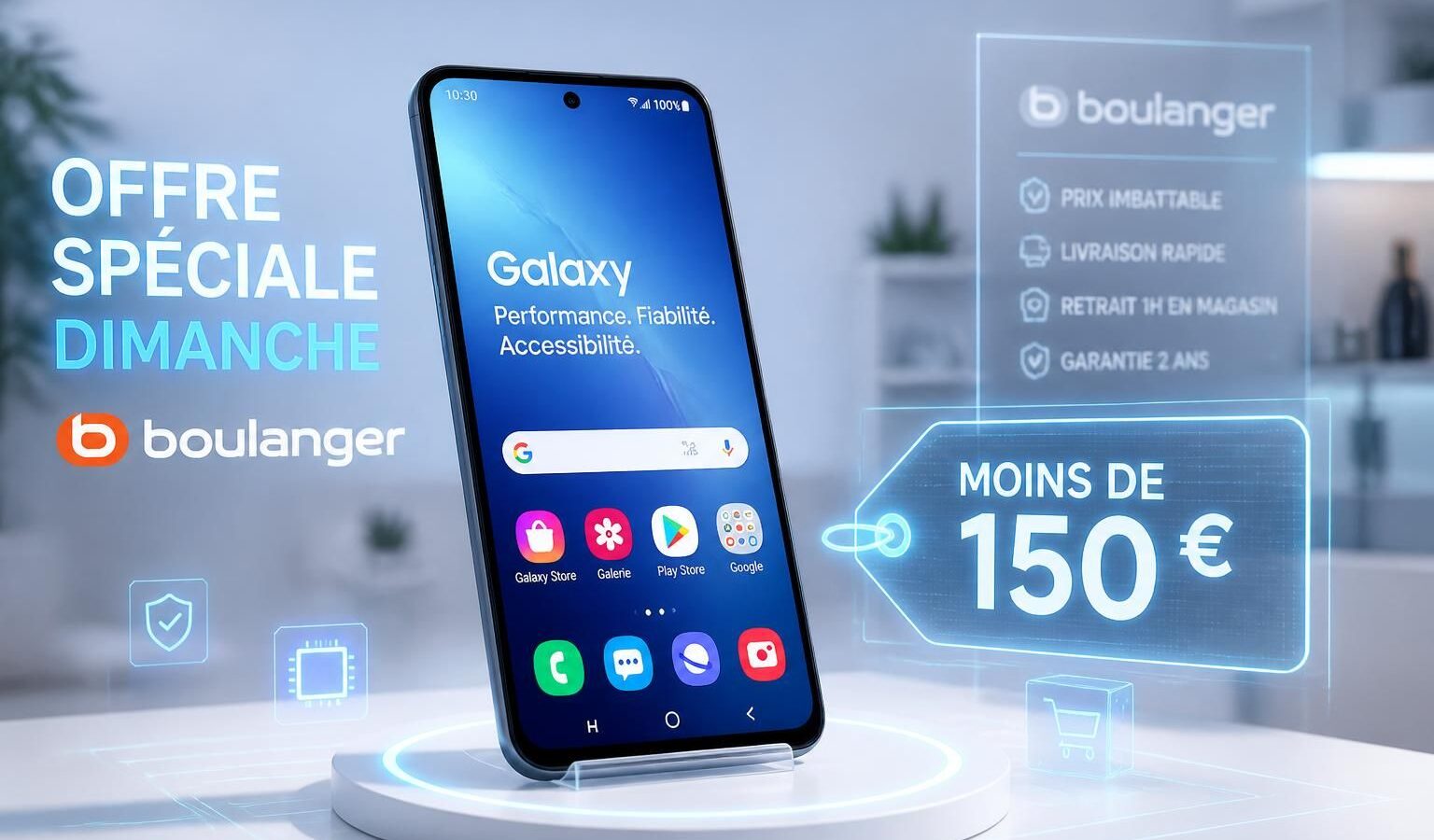 découvrez l'offre exceptionnelle chez boulanger : le samsung galaxy à moins de 150 euros dès ce dimanche. ne manquez pas cette opportunité unique de profiter d'un smartphone performant à petit prix !