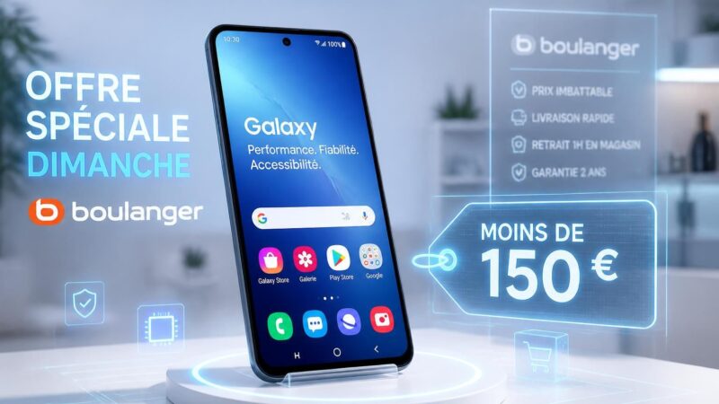 découvrez l'offre exceptionnelle chez boulanger : le samsung galaxy à moins de 150 euros dès ce dimanche. ne manquez pas cette opportunité unique de profiter d'un smartphone performant à petit prix !