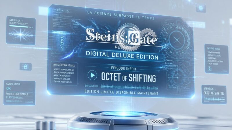 découvrez la digital deluxe edition de steins;gate pour le reboot, accompagnée de la révélation exclusive de l'épisode inédit octet of shifting, une expérience incontournable pour les fans.