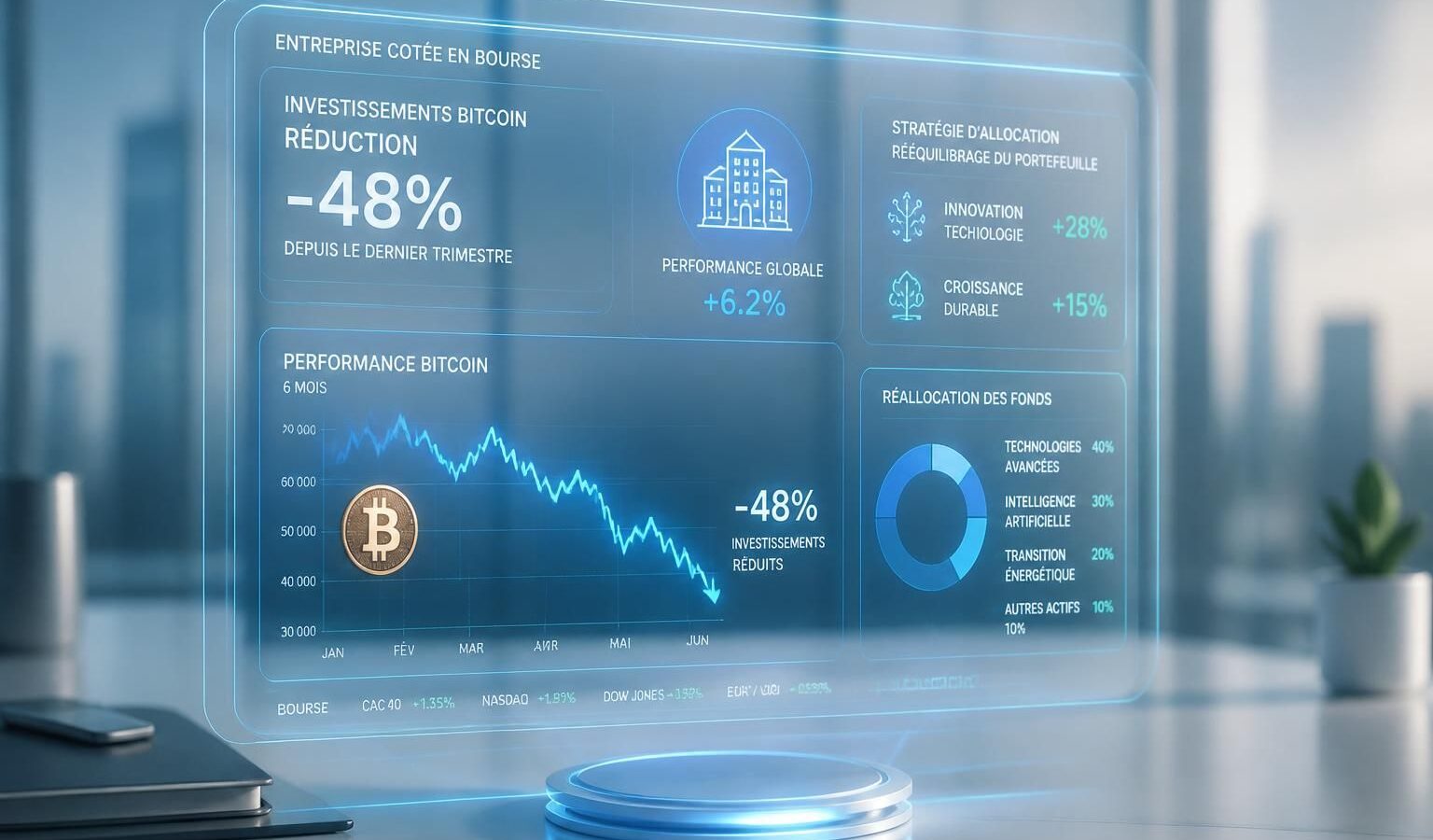 découvrez comment une entreprise cotée en bourse a réduit ses investissements en bitcoin de près de 50%, impactant ainsi le marché des cryptomonnaies.