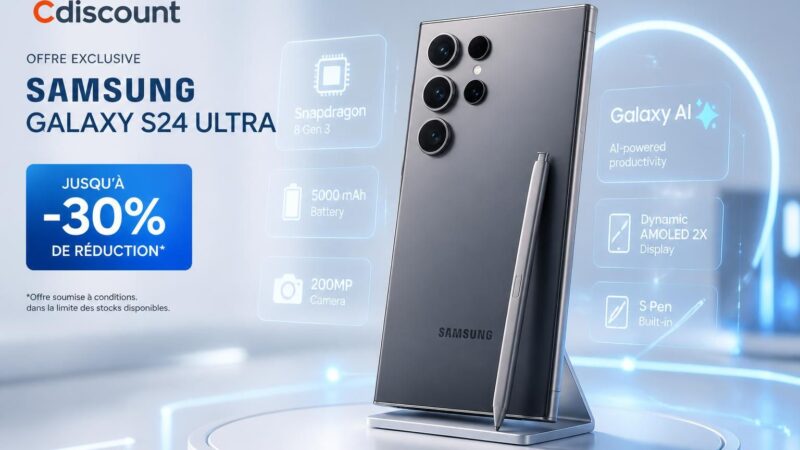 profitez de l'offre exceptionnelle de cdiscount sur le samsung galaxy s24 ultra, alliant performance et innovation à un prix irrésistible.