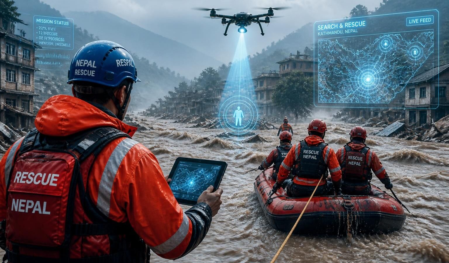 inondation dévastatrice au népal : découvrez les efforts intenses des secours engagés pour venir en aide aux victimes et contrôler les dégâts causés par cette catastrophe naturelle.