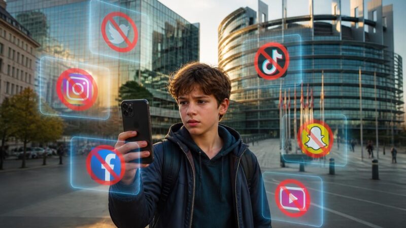 bruxelles propose d'interdire l'accès aux réseaux sociaux aux enfants de moins de 13 ans afin de protéger leur sécurité et leur bien-être en ligne.