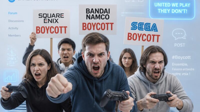 découvrez pourquoi les joueurs expriment leur colère contre square enix, bandai namco et sega et déclarent boycotter leurs jeux, impactant l'industrie du jeu vidéo.