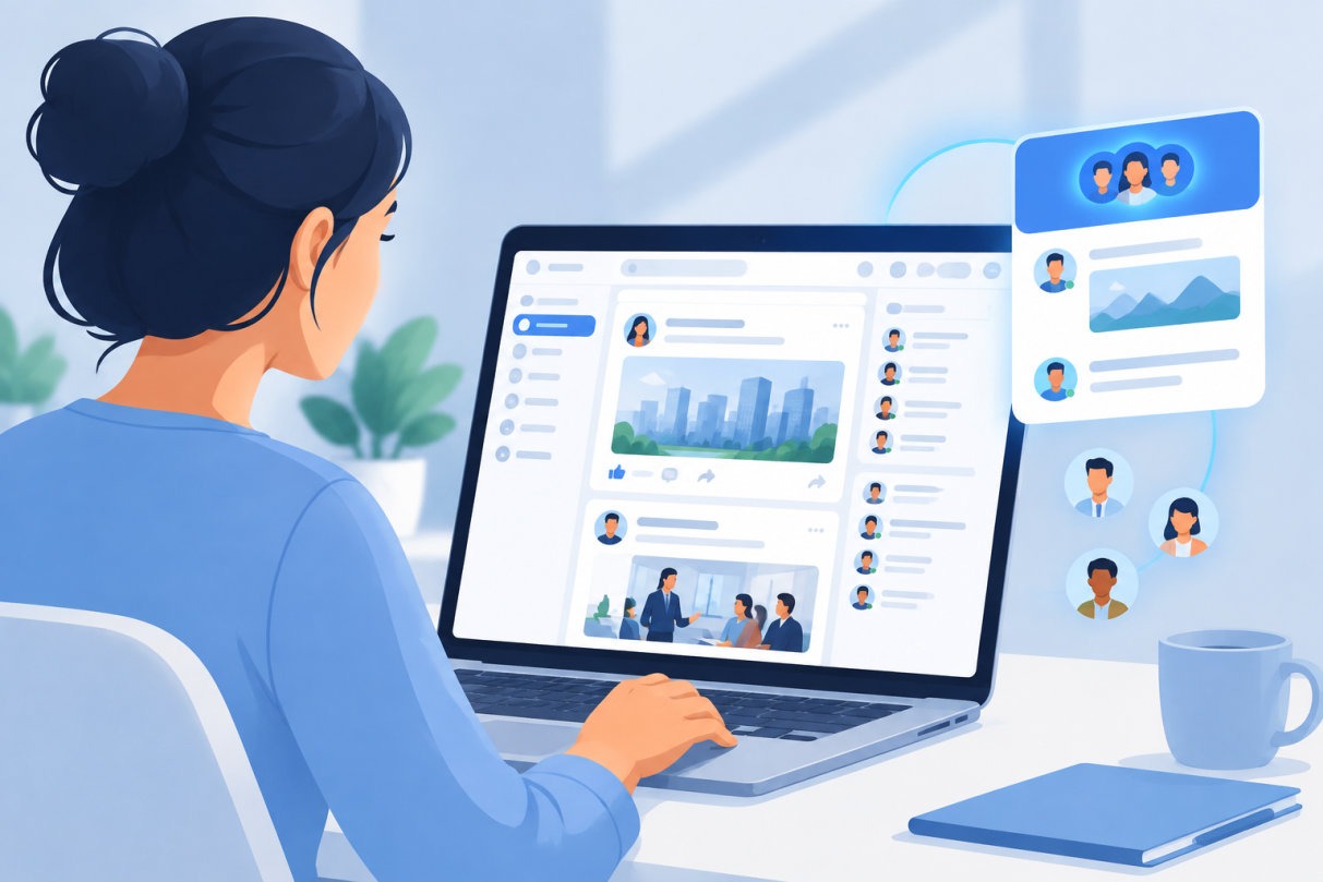 Écran de smartphone affichant le nouveau fil LinkedIn réservé aux publications du réseau