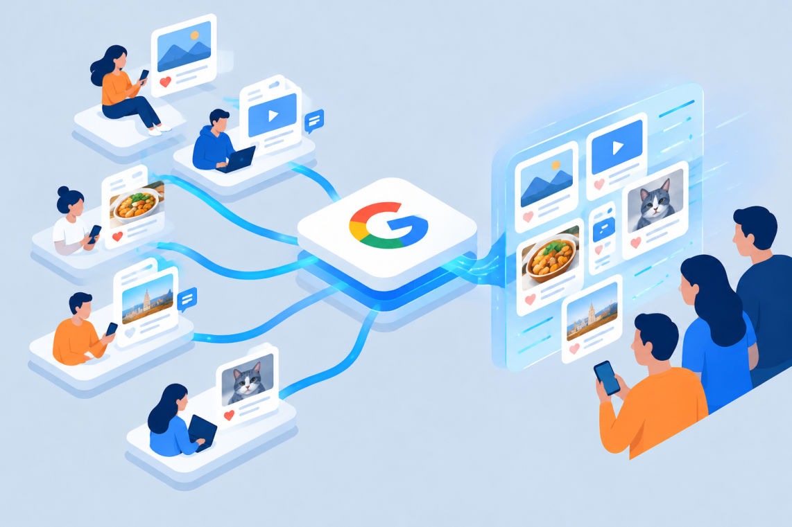 Flux google ugc fresh data transmettant les contenus des plateformes en quasi temps réel