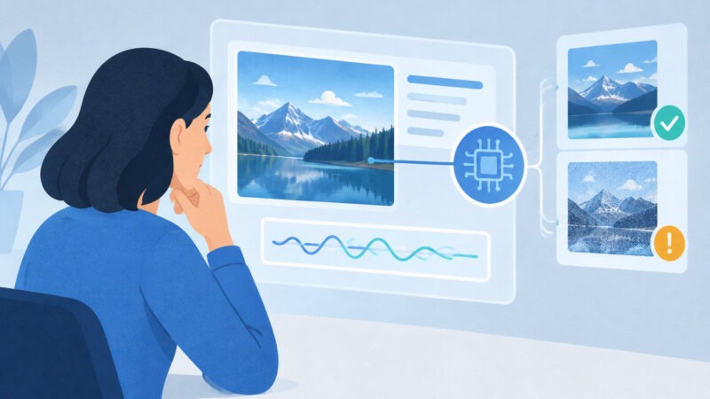 Interface de Google SynthID Detector analysant un contenu pour identifier une création par IA