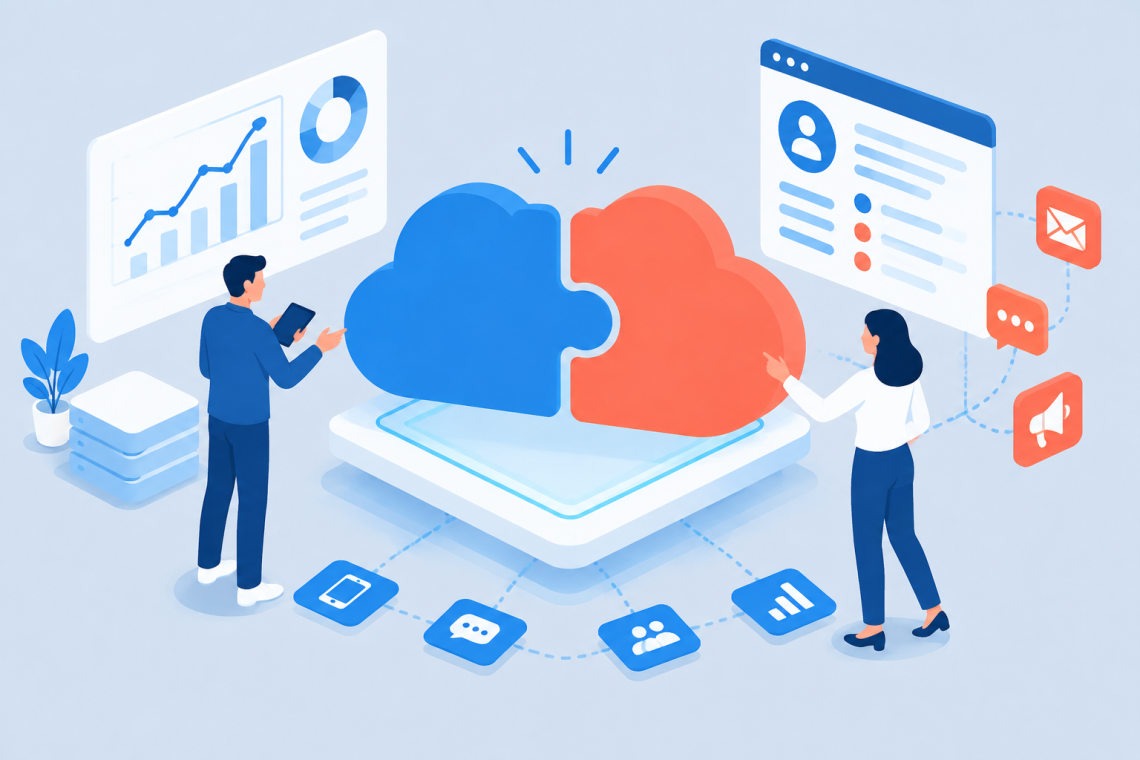Logos réunis pour l'opération Salesforce rachat Braze au service de Marketing Cloud